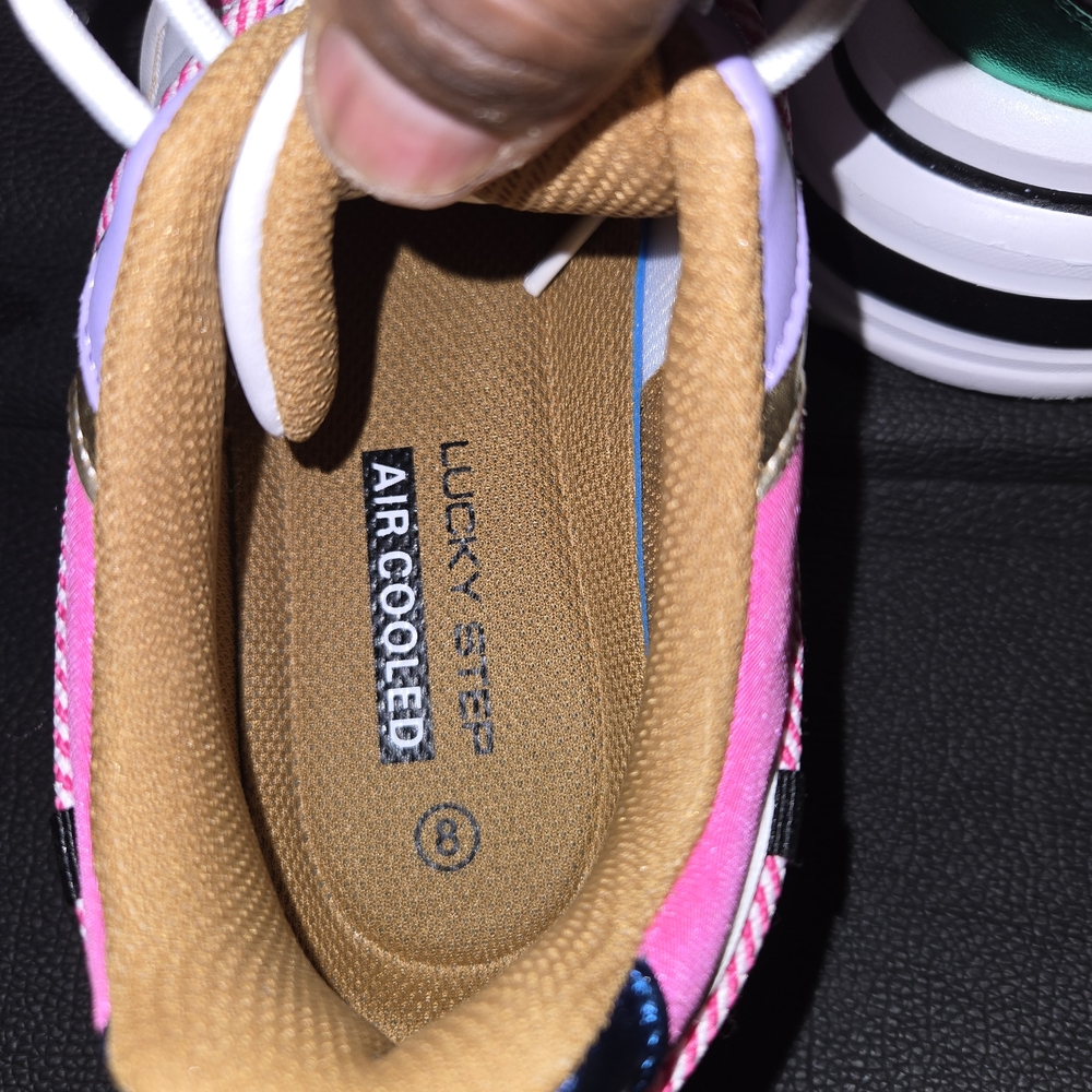 Lucky Step Colorful Lace-Up Sneakers with Multi-Tone Design - Picture 6 of 8